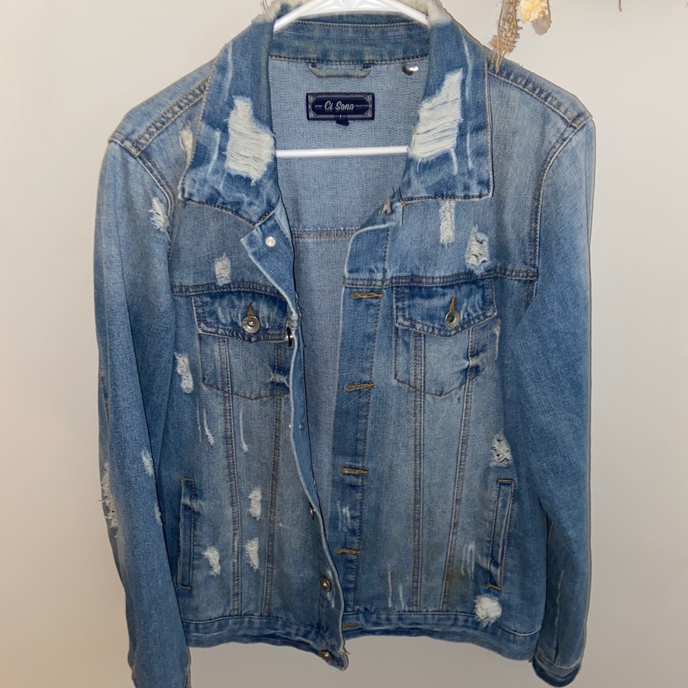 distressed Jean jacket